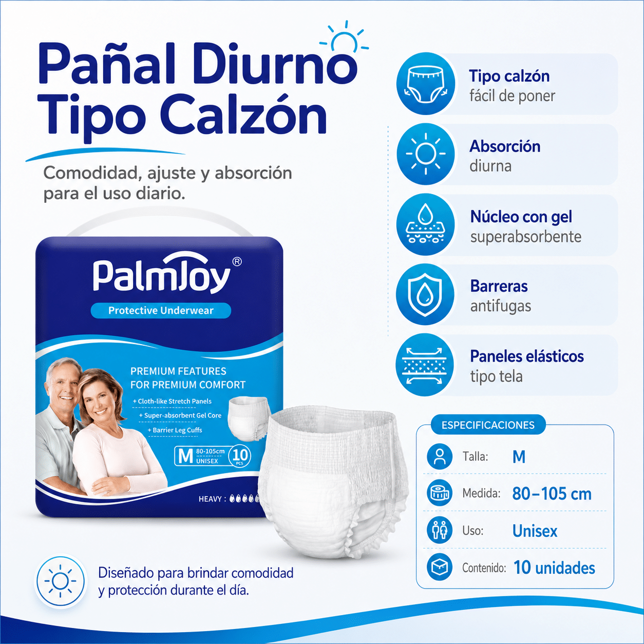 Pañal Diurno Palmjoy Pull-Up calzón - Imagen 2