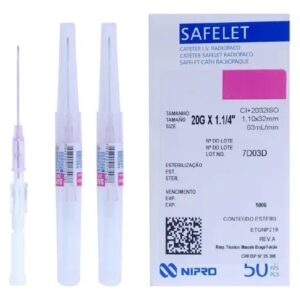 Catéter Safelet Nipro 20G x 1 1/4 — caja de 50 unidades