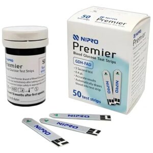 Tiras reactivas Nipro Premier — caja de 50 unidades