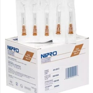 Aguja hipodérmica Nipro 26G x 1/2 — caja de 100 unidades