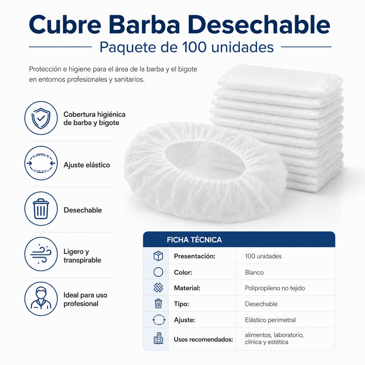 Cubre Barba Desechable - Imagen 2