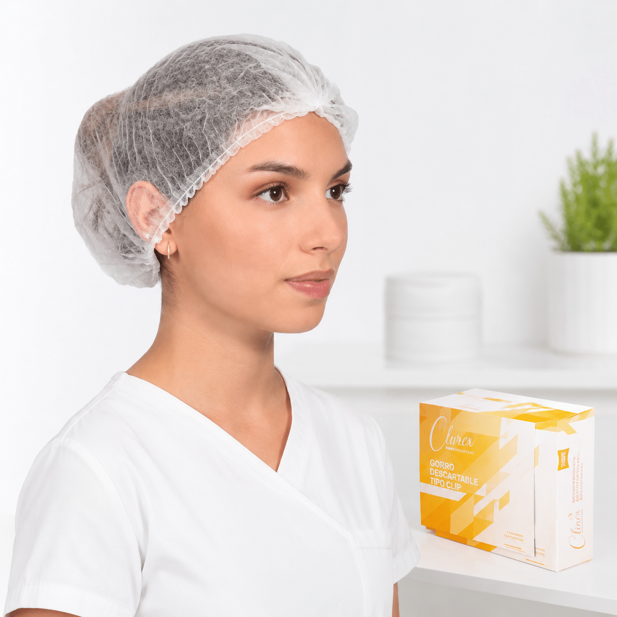 Gorro Cofia Clip blanco - Imagen 3